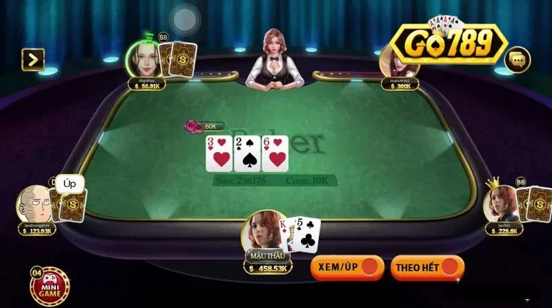 Hành động chơi Poker Go789 trong một lượt