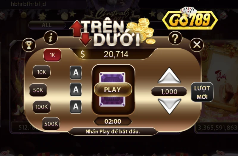 Diễn biến ván cược slot trên dưới Go789